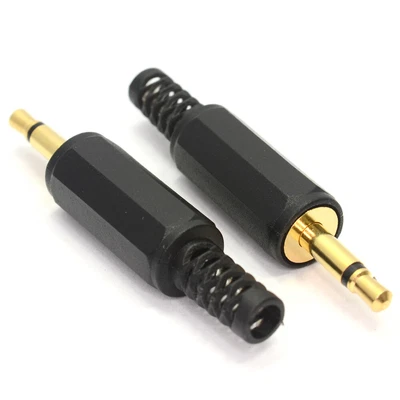 £2.09 • Buy 3.5mm Mono Jack Plug End Gold Solder Yourself [2 Pack]