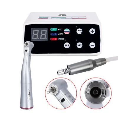 Dental 1:5 Fiber Optic Contra Angle Handpiece+Brushless Electric Micro Motor • $266.93