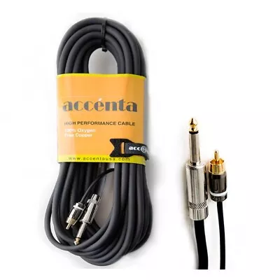 6’ OFC Cable 1/4  Male Mono Plug To Gold Male RCA • $7.35