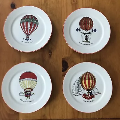 4 French Hot Air Balloon 7  Plates Salad/ Dessert Longchamp House Of Ardalt • $24