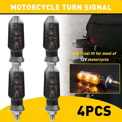 4PCS Smoke LED Motorcycle Turn Signals Indicator Blinker Lights Amber For Suzuki • $18.04
