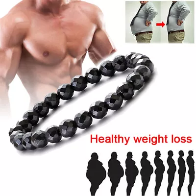 Black Gallstone Magnetic Slimming Reducer Anklet Bracelets Necklace Weight Loss • $6.49