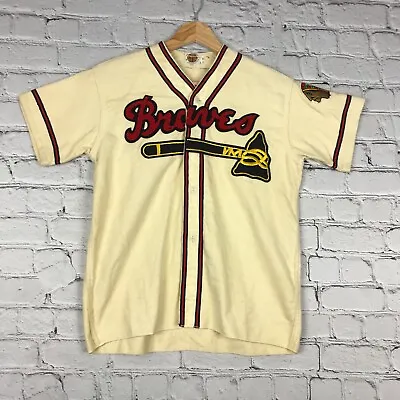 Boston Braves Jersey Youth Boys 16 White Milwaukee Braves Shirt Vintage 1950s • $199.88