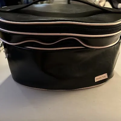 Mary Kay Large Black Oval Shaped Cosmetic Bag W/mirror & Makeup Brush Holders! • $20