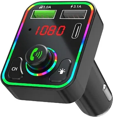 Car Bluetooth FM Transmitter Wireless USB Charger Auto MP3 Player Handsfree Kit • £5.49