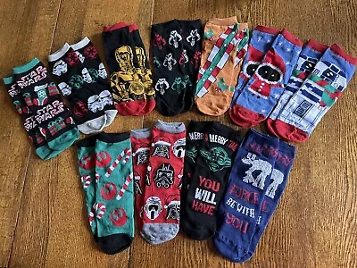 Star Wars Christmas NEW 11 Pairs Men’s Novelty Socks 6-12 Low Cut Set Lot C • $19.95