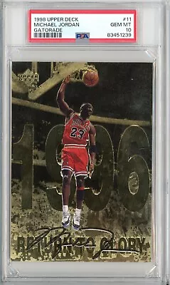 1998 Upper Deck Michael Jordan Gatorade Postcard Nba Facsimile #11 Gem Mt Psa 10 • $300