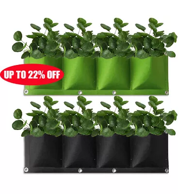 3/4 Pocket Planting Bag Wall Hanging Vertical Flower Grow Pouch Planter Garden • £3.16