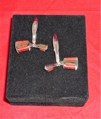 £4 • Buy Rhodium Plated Men’s Novelty Vintage Microphone Shirt Cuff Links Wedding Gifts