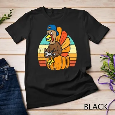 Gamer Turkey Pumpkin Retro Boys Thanksgiving Video Games Unisex T-shirt • $16.99