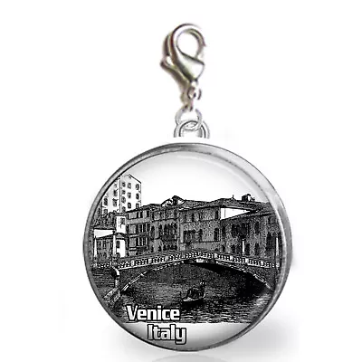 Venice Italy Clip On Charm Bracelet Zipper Pull Purse Charm Photo Jewelry • $9.86