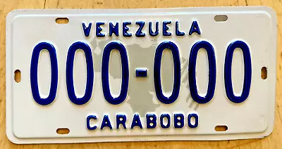 Rare!  Venezuela  Graphic  Auto Sample License Plate   000 000   Carabobo Vz • $49.99