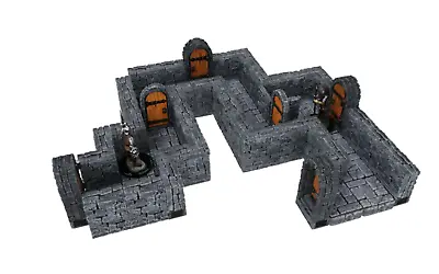 $112 • Buy Wizkids 4D WarLock Tiles - 1 Inch Dungeon Straight Walls (Prepainted)