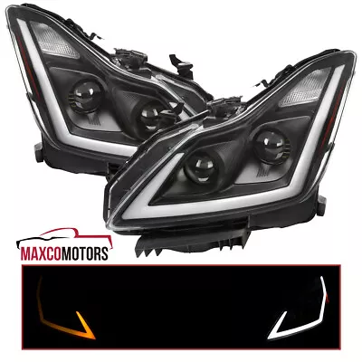 Black Projector Headlights Fits 2008-2015 Infiniti G37 Q60 Coupe LED Switchback • $490.49