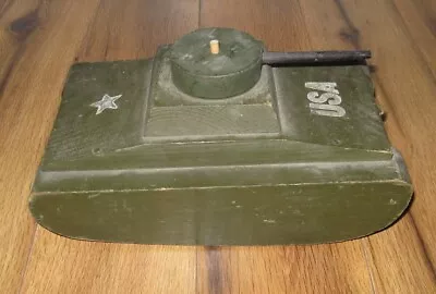 Antique Vintage WWII Wood USA Army Toy Tank RARE Wooden US World War II • $54.99