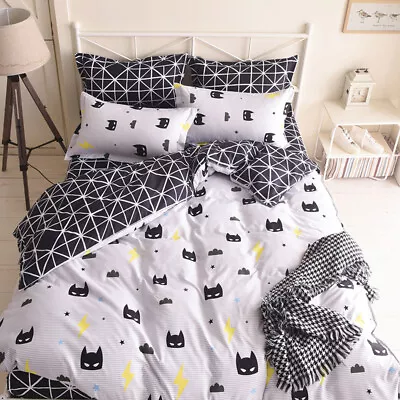 £10.99 • Buy Batman Duvet Covers Quilt Cover Fitted Sheet Reversible Bedding Sets Double Size