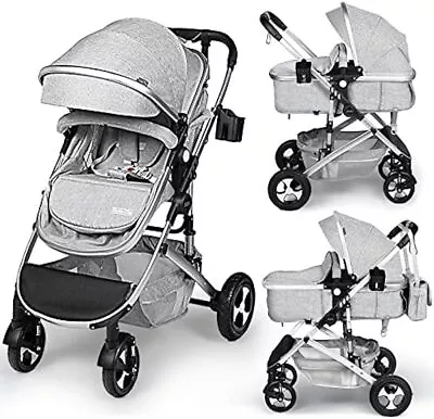 2 In 1 Convertible Baby Stroller Folding High Landscape Infant Carriage • $125.11