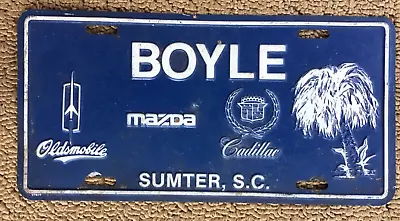 Boyle Oldsmobile Cadillac License Plate Vintage Booster Dealer South Carolina • $68