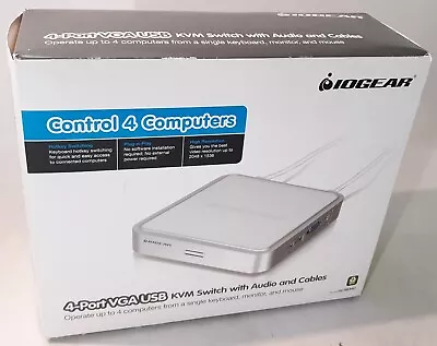 IOGear GCs634U 4-Port VGA USB KVM Switch With Audio And Cables NEW *SEALED* • $59.99