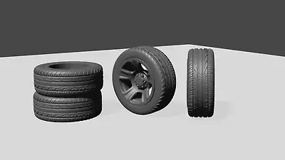 1/24 Tahoe US Police Wheels Tires & Brake Discs For Diorama Or Diecast UNPAINTED • £8