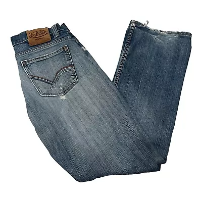 Von Dutch Kustom Made Originals Vintage Mens Jeans Distressed  Size 34x32 Boho • $34.99