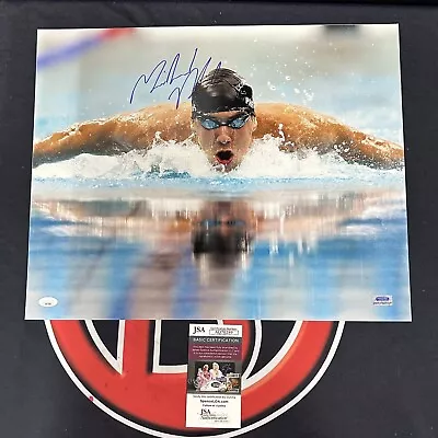 Michael Phelps Autographed 16X20 Olympic Swimming Facing JSA Cert • $239.99