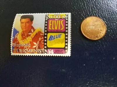 Elvis Presley Blue Hawaii 2000 Republic Turkmenistan Perforated Stamp • $8.53