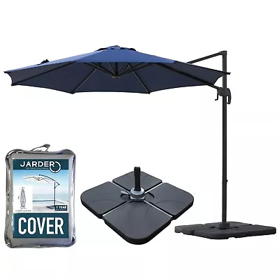 Jarder Milan Parasol Set Base Cover Umbrella Cantilever Garden Patio Outdoor XL • £255