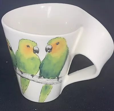 Villeroy Boch Mug Coffee Cup Conure Birds Porcelain Germany Vintage  • $34