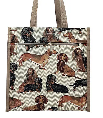 Dog Tapestry Tote Shopper Bag Dachshund Sausage Dog Shoulder Bag • $39.50