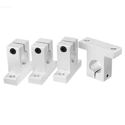 4pcs SK20 Aluminum Linear Motion Rail Clamping Guide Support For 20mm Dia Shaft • £17.90