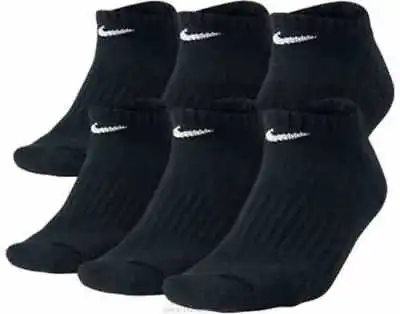 NIKE Performance Black Cushion No-Show Socks~6 PAIR~Mens 8-12 NEW • $26.99