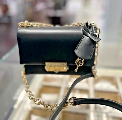 Michael Kors Cece SM Non-Leather Vegan Flap Pocket Shoulder Crossbody Bag- Black • $109