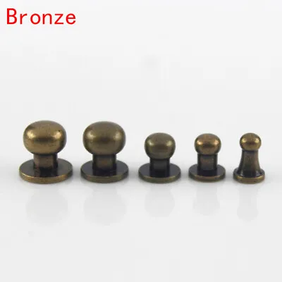 £3.13 • Buy 10 Set Brass Double Cap Screw Rivets Leather Craft Decor Hardware Supplies DIY