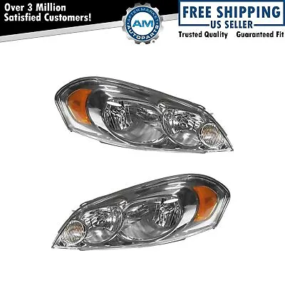 Headlights Headlamps Left &Right Pair Set For 06-16 Chevrolet Impala Monte Carlo • $120.79