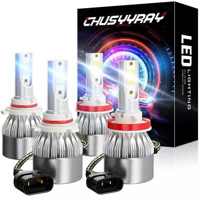 For Dodge Durango 2014-2015 - 4x White LED Headlight & Fog Light Bulbs Combo Kit • $22.69