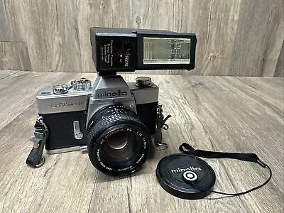 Vintage MINOLTA SRT MC-II 35mm SLR FILM CAMERA MD Rokkor-X 50mm 1:1.4 LENS Japan • $69.99