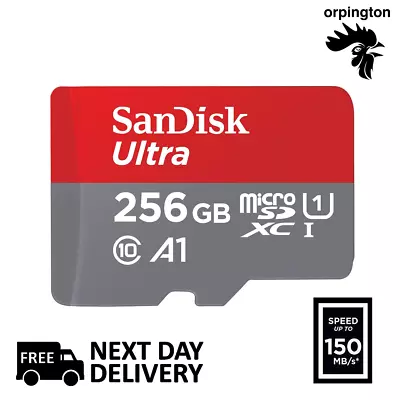 SanDisk Ultra 256GB 150 MB/s Micro SD MicroSDXC Card + SD Adapter Class 10 - New • £16.99