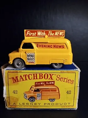 Matchbox #42A Bedford Evening News GPW  1957 In Rare Original D Box • $70