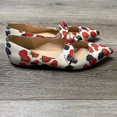 J. Crew Women’s Strawberries Pointed Toe Flats Size 6.5 • $39