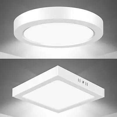 18W 24W LED Ceiling Lights 22cm 30cm Tri-Colors Bathroom Lamp Panel DownLight • £11.99