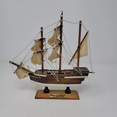 Vintage Mayflower Sailing Ship 9  X 9-1/4  Model Fully Assembled • $26.45