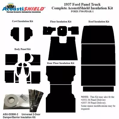 1937 Ford Truck Panel Delivery Complete Acoustic Insulation Kit Style 1 • $1923.03