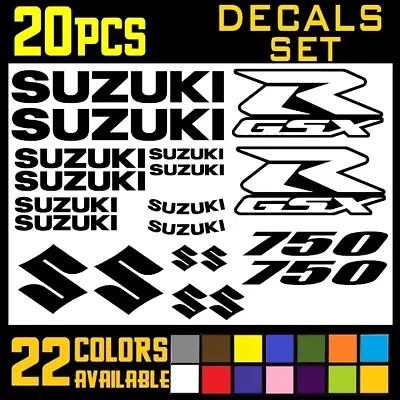 20 Pieces Decal Stickers Set For SUZUKI GSXR 750 Motorcycle Bike Labeling • $15.99