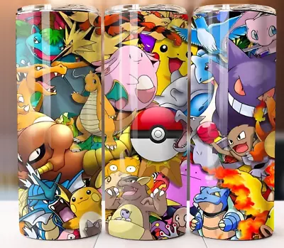 Pokemon Tumbler 20oz Cup Mug Stainless Steel With Lid Straw • $19.95