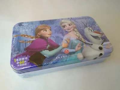 Disney Frozen Puzzle In A Metal Tin Box 60 Piece Jigsaw Puzzle Elsa Olaf Anna • $11.99