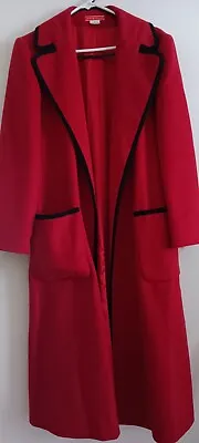 VTG Women's HALSTON III 100% Wool Trench Coat Wrap Blanket Coat Holiday Ready 10 • $94.50