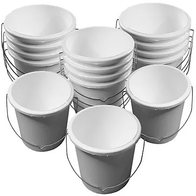 £20.99 • Buy 2.5l Plastic White Paint Kettle Pack Of 15 Paint Pots Painting, Bucket 2.5 Litre