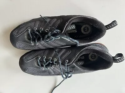 Shimano MT33 Cycling Shoes Size 44 US 10.5 Black Gray With Cleats • $15