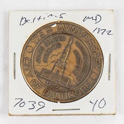 City Of Baltimore USS Constellation 175th Anniversary Coin 1972 • $29.95